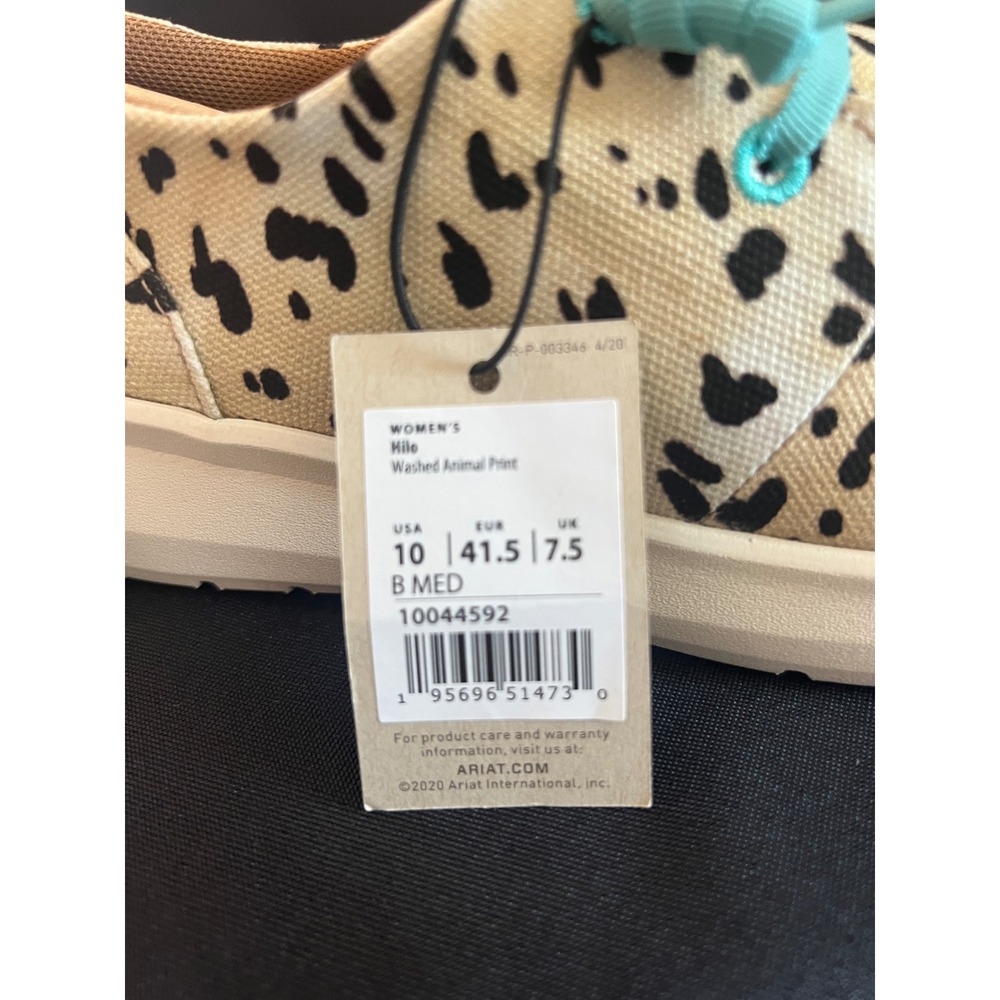 Ariat Hilo Women 10 Washed Animal Print Canvas Slip On Loafers Turquoise - Picture 4 of 8